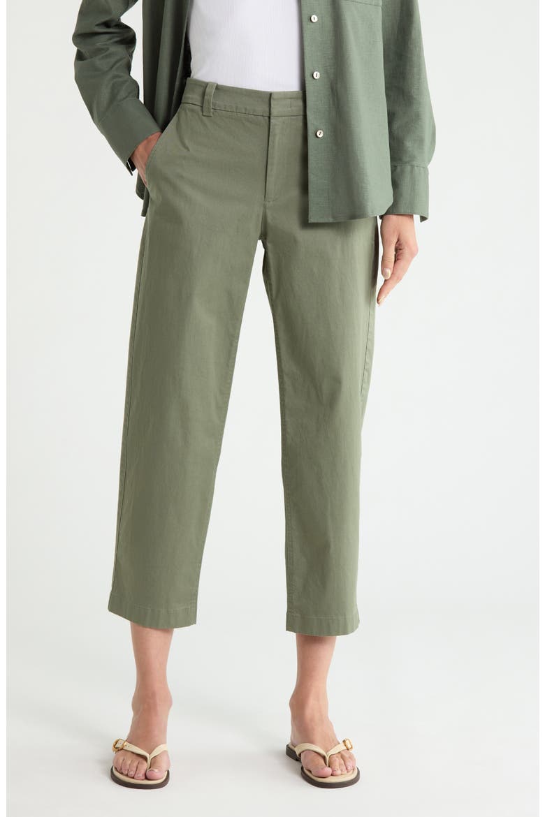 Washed Crop Chino Pants, Main, color, SEA FERN