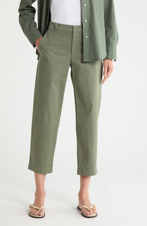 Washed Crop Chino Pants