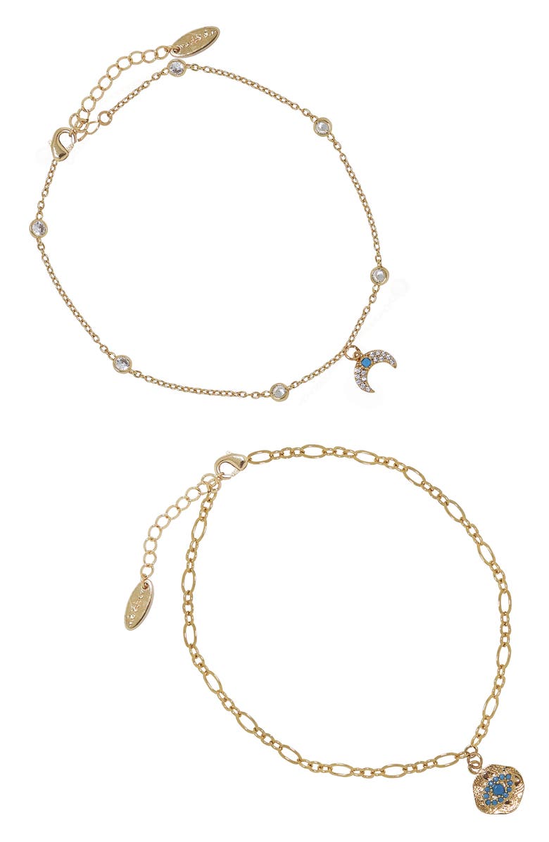 Ettika Eye & Horn Anklet Set, Main, color, 