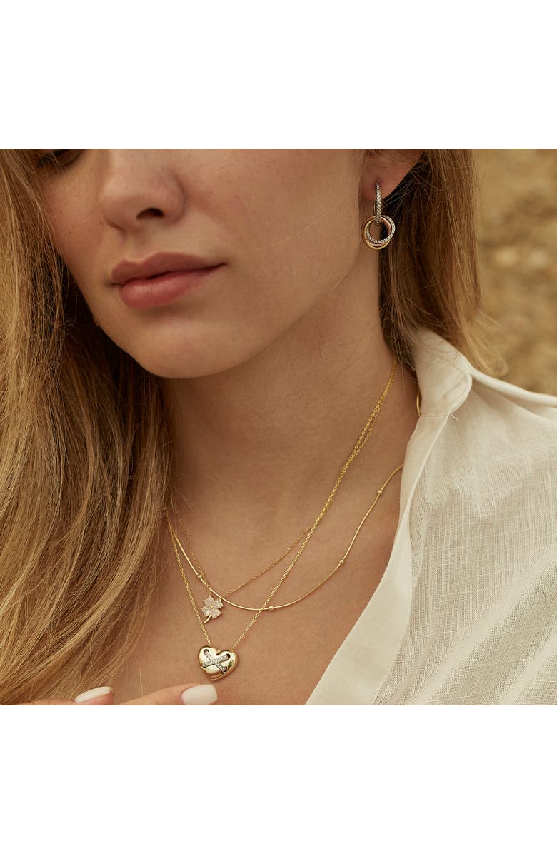 Spero London Italian Bead Chain Sterling Silver Satellite Necklace, Alternate, color, Gold