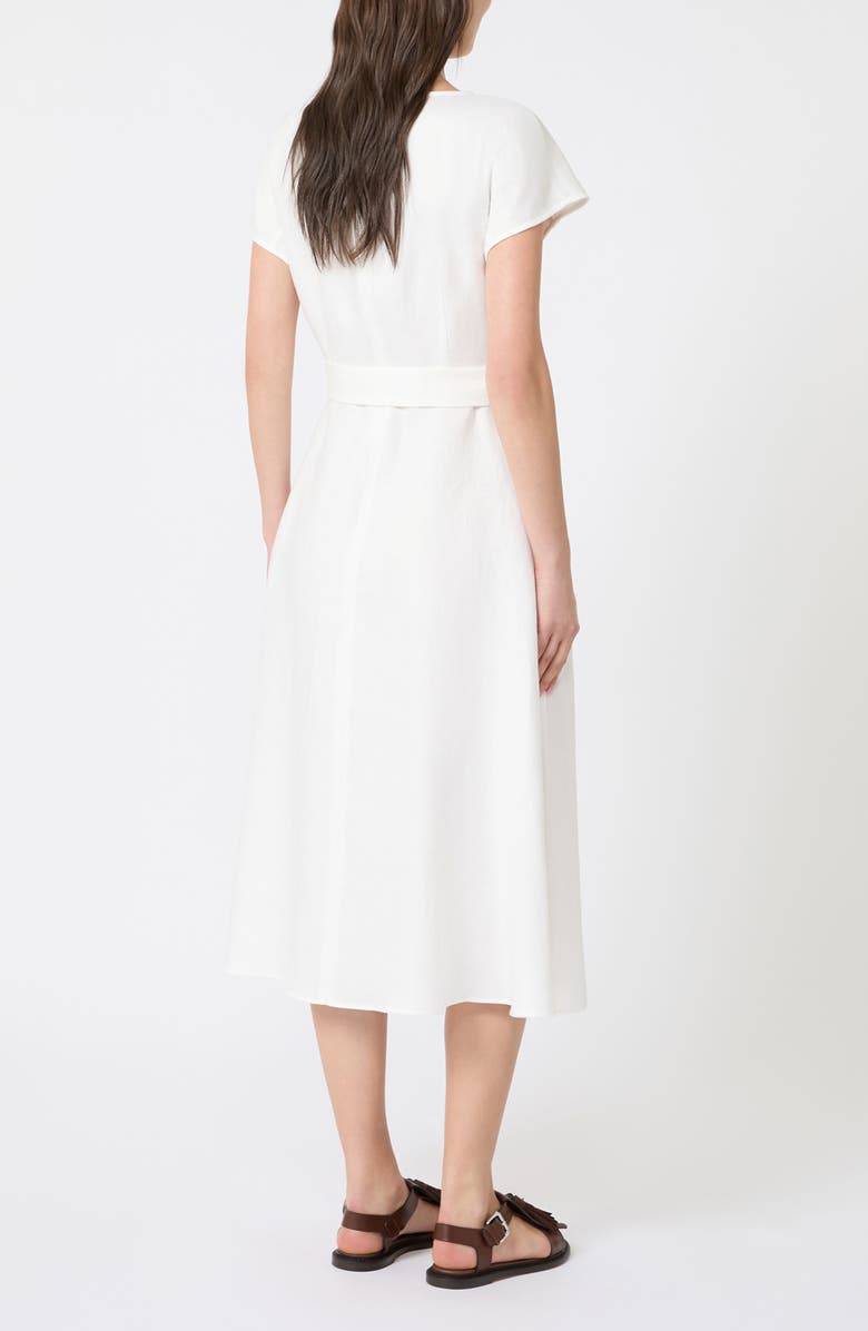 Weekend Max Mara Esordio Linen Midi Dress, Alternate, color, White