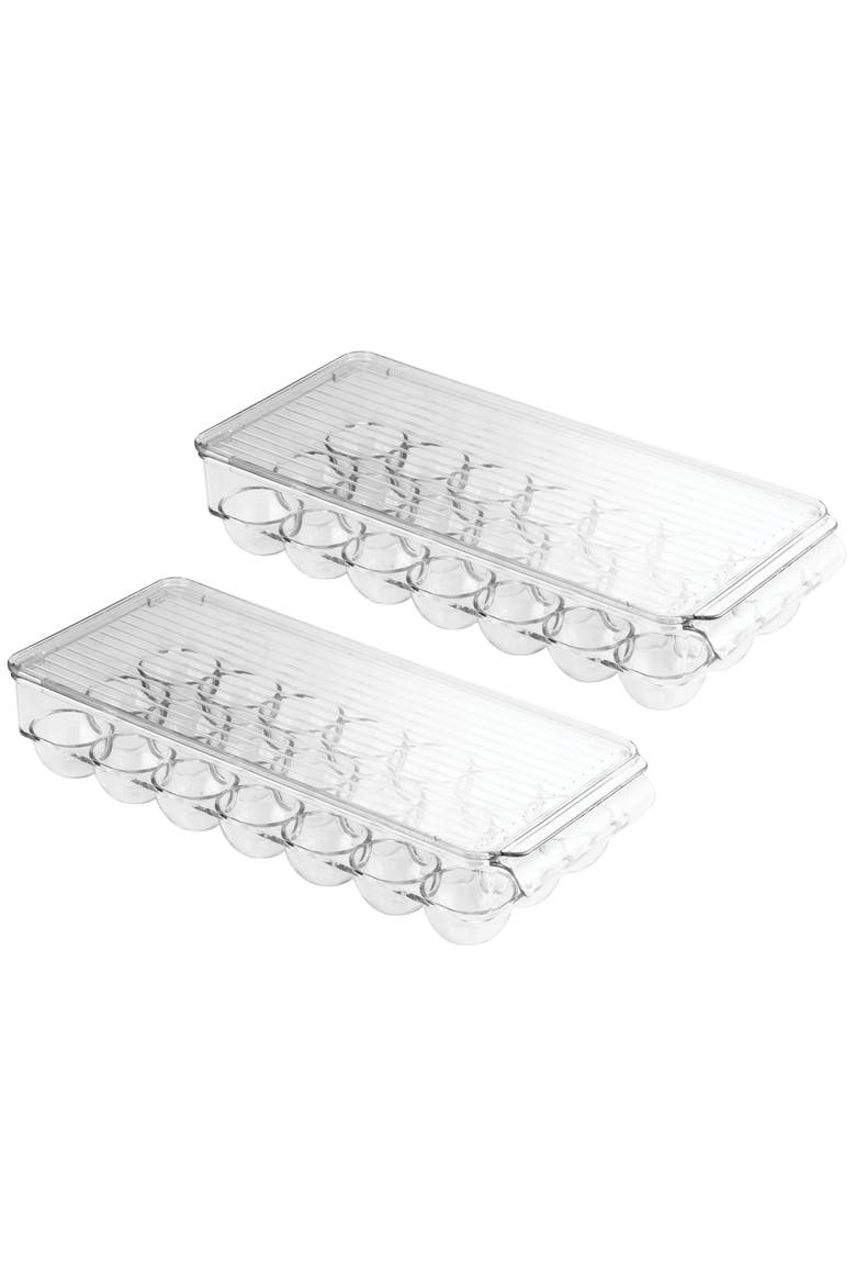 Plastic Egg Holder - Holds 21 Eggs - Set of 2 - Clear - Made in USA, Main, color, Clear