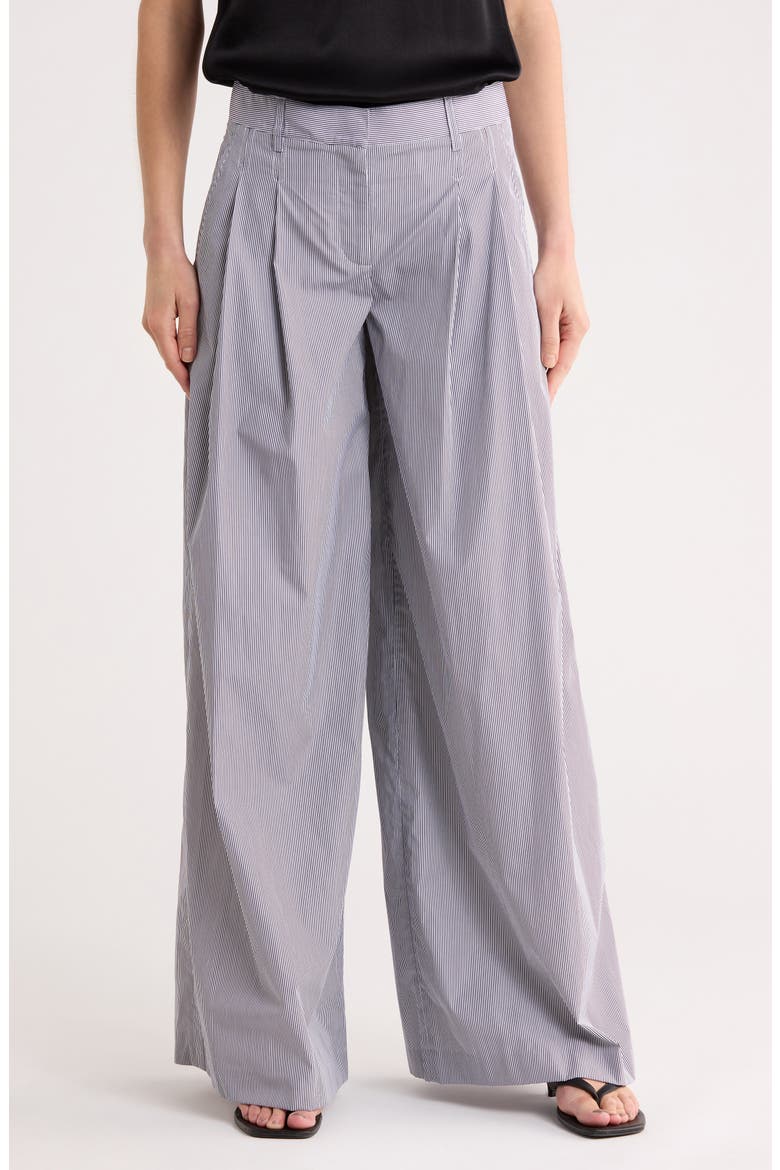 Didi Stripe Wide Leg Pants, Main, color, MIDNIGHT / WHITE