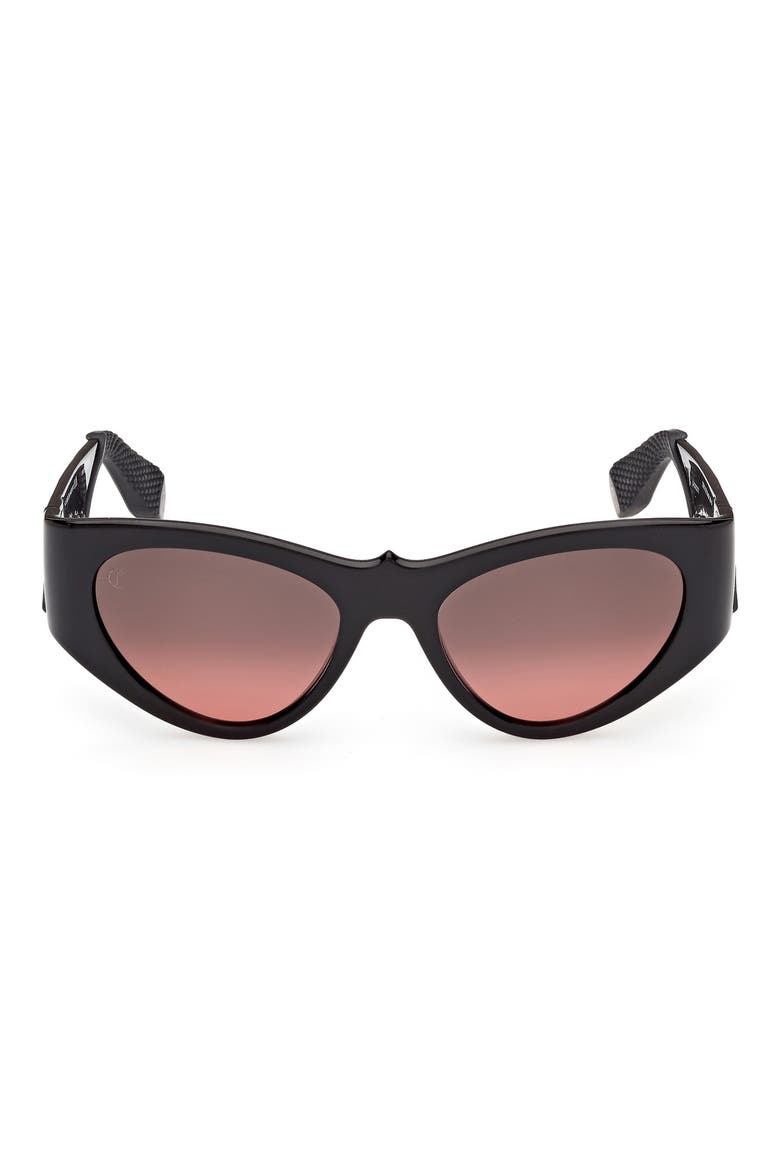 54mm Loubishark Cat Eye Sunglasses, Main, color, BLACK FRAME WITH ZEISS LENS IN EXCLUSIVE RED GRADIENT