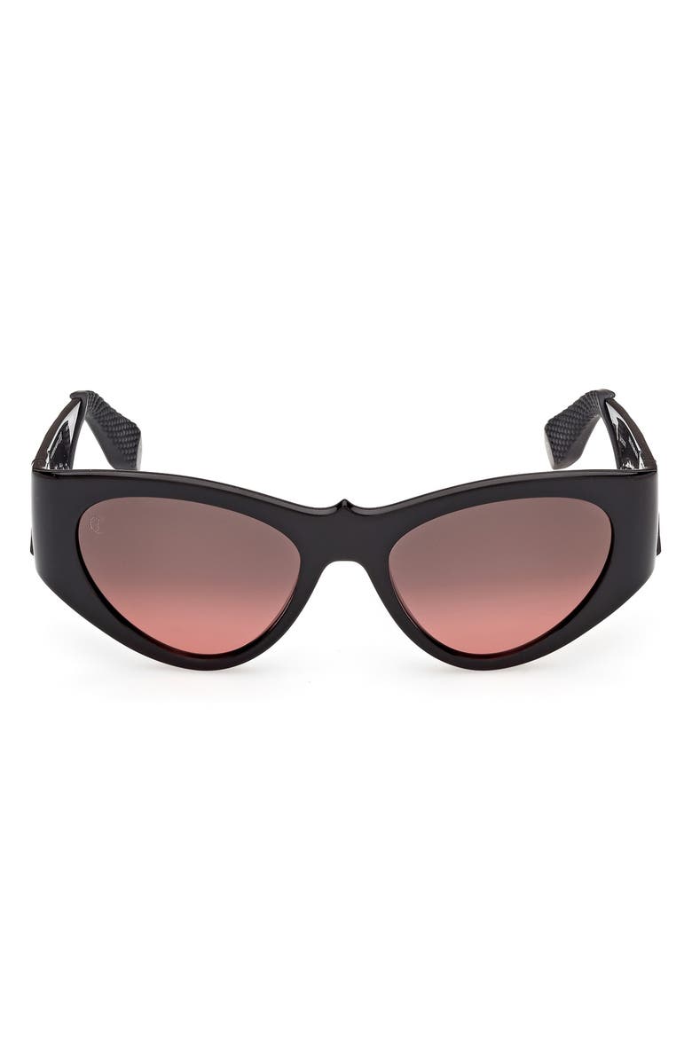 Christian Louboutin 54mm Loubishark Cat Eye Sunglasses, Main, color, Black/ Red Gradient