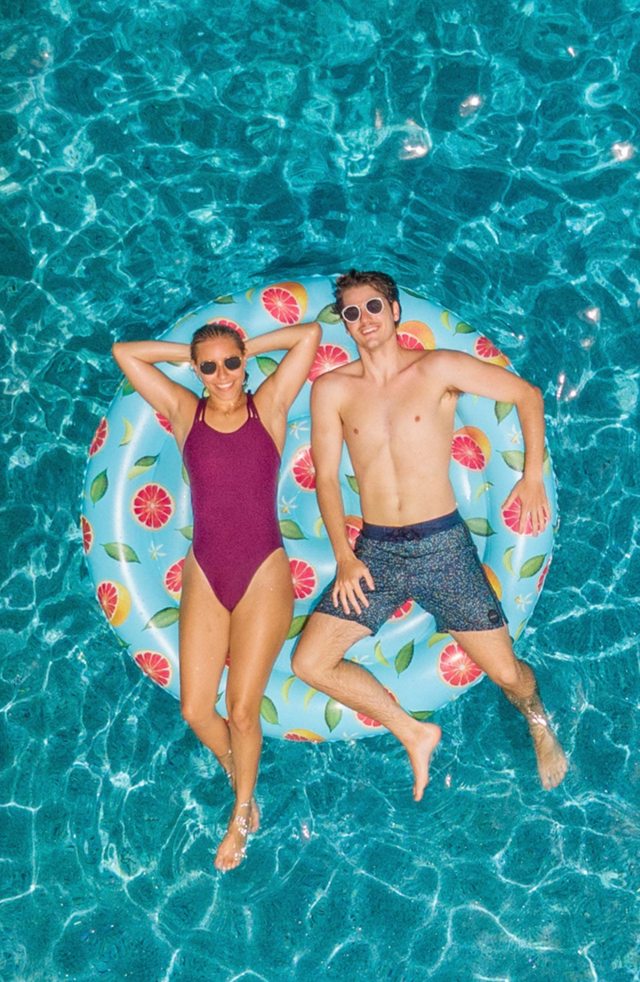POOLCANDY Grapefruit Print Island Pool Float | Nordstromrack