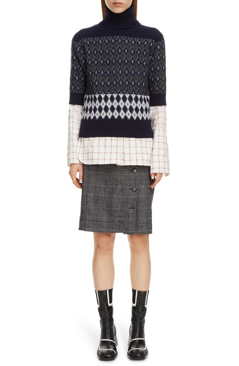 Chloé Check Jacquard Shirt, Alternate, color,