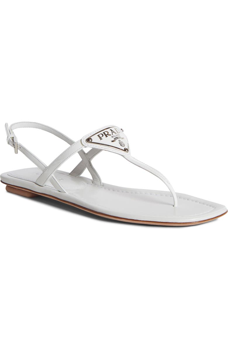 Prada Triangle Logo Sandal, Main, color,