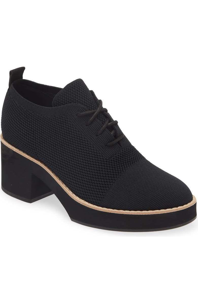 Eileen Fisher Jemma Lace-Up Platform Stretch Knit Bootie, Main, color,