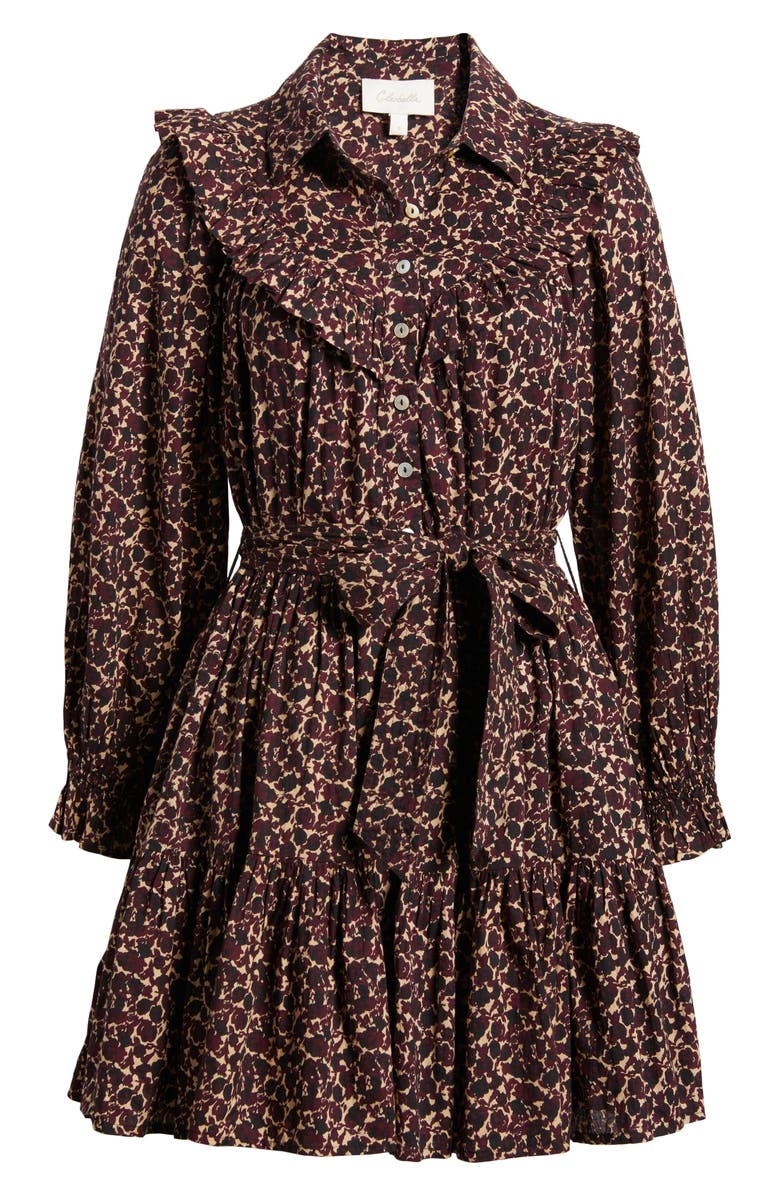 Cleobella Lotte Organic Cotton Long Sleeve Minidress, Alternate, color, Medici Print