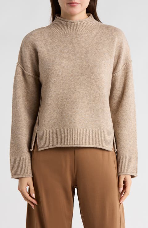 Exposed Seam Turtleneck Sweater