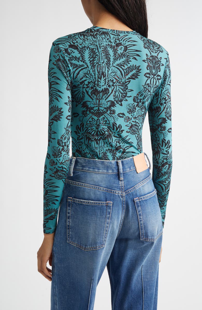 Ulla Johnson Asha Ruched Top, Alternate, color, Ocean Flora