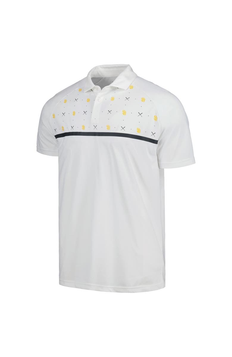LEVELWEAR Men's Levelwear White San Diego Padres Sector Batter Up Raglan Polo, Alternate, color, White