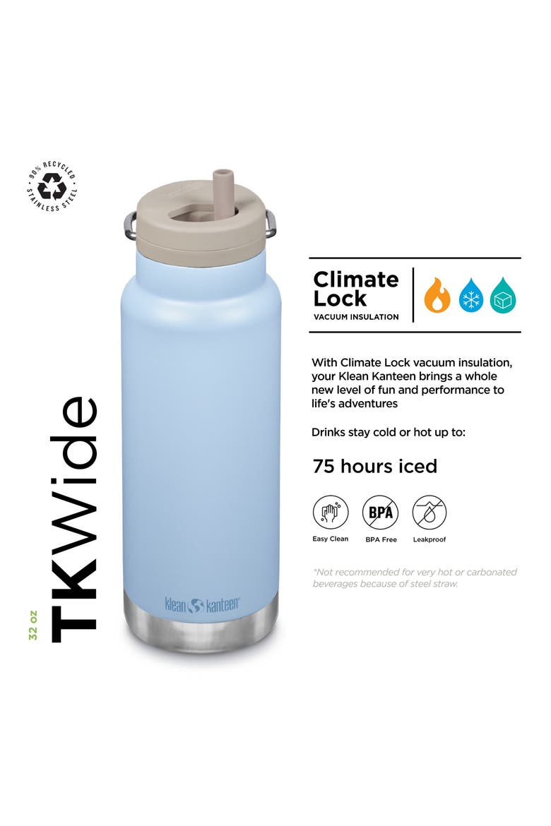 TKWide 32oz Insulated Water Bottle with Twist Cap clear, Alternate, color, Clear Sky