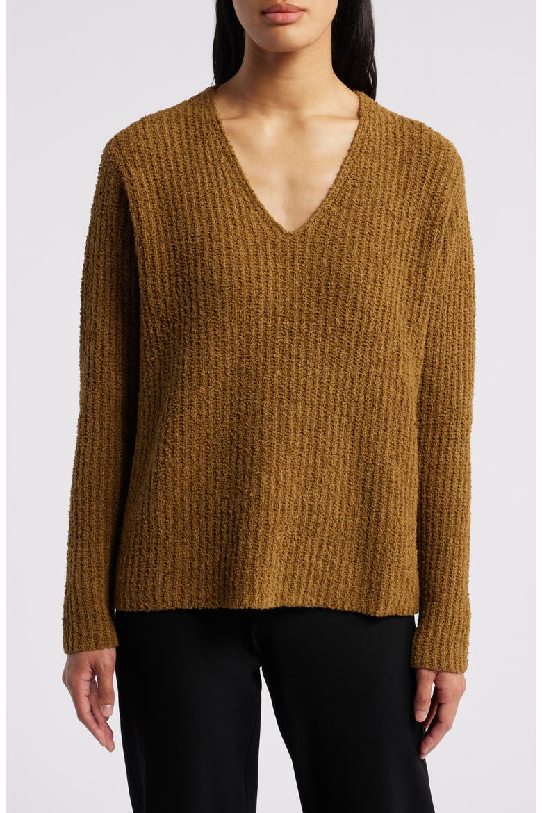 V-Neck Organic Cotton & Cashmere Blend Sweater, Main, color, GDFEF