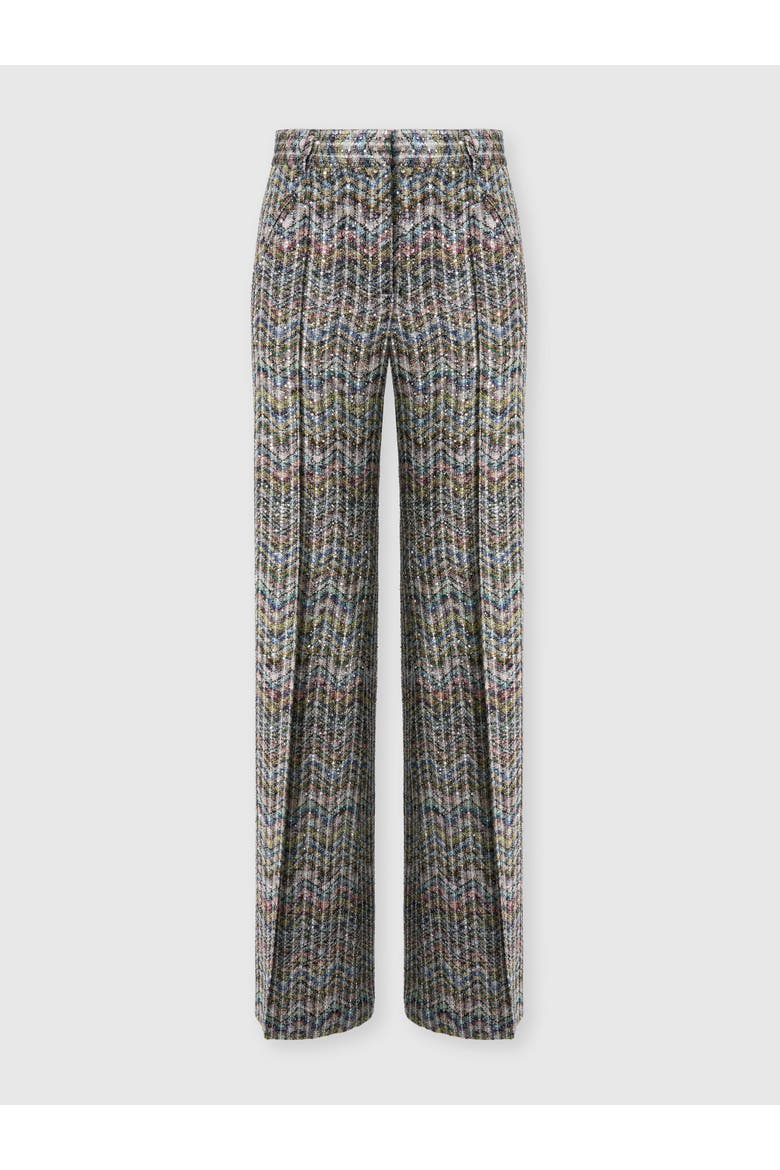 Tailored Viscose Lamé Trousers With Sequins, Main, color, Multicoloured