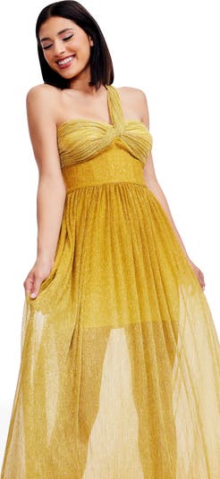 Idalia Metalllic Ombré One-Shoulder Gown
