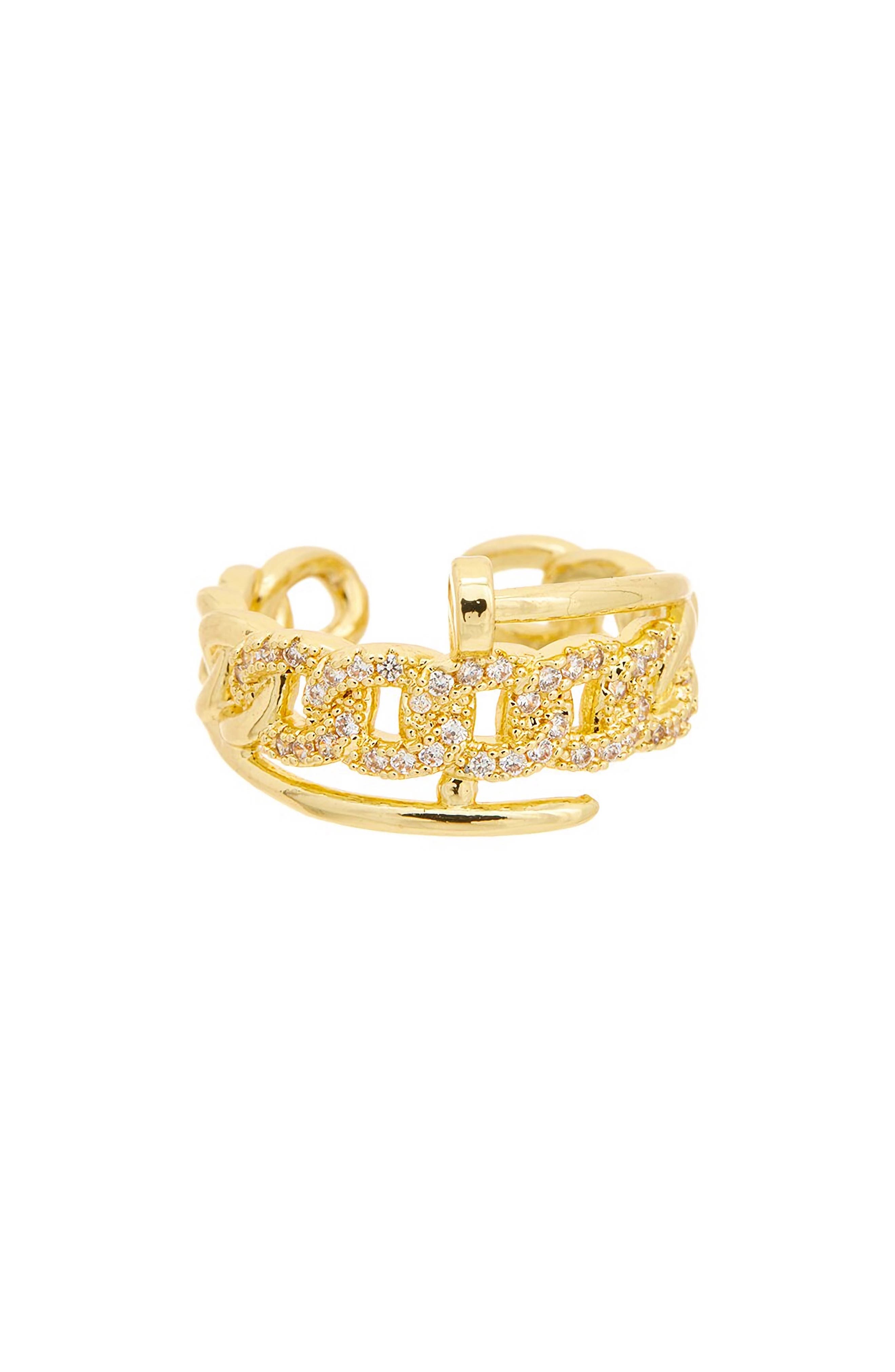 Juvell Pavé Cubic Zirconia Link Open Band Ring