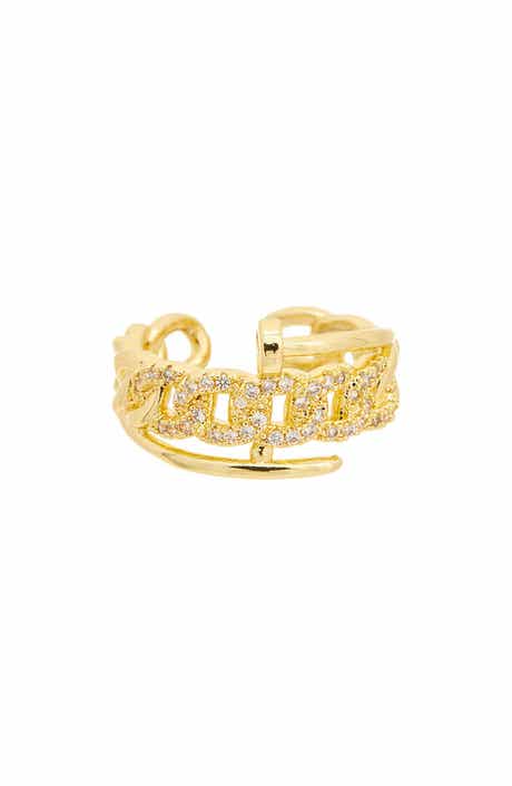 Juvell Pavé Cubic Zirconia Link Open Band Ring