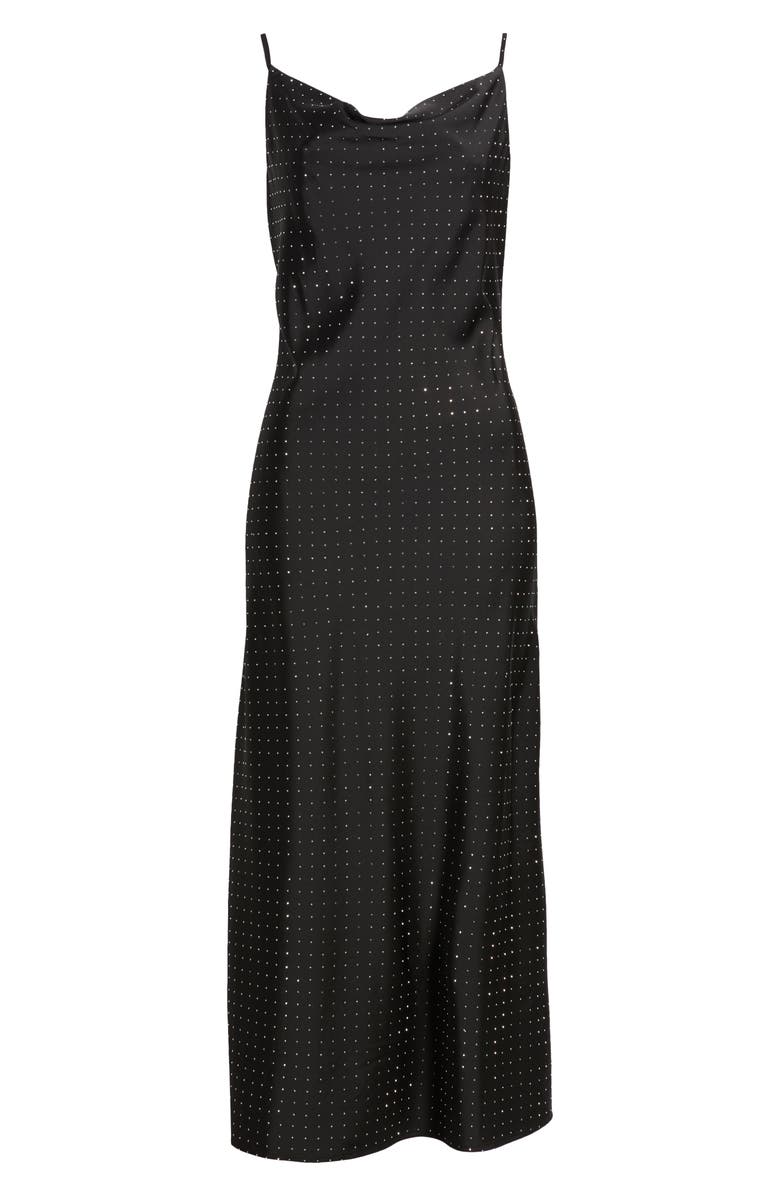 Rare London Diamante Satin Midi Slipdress, Alternate, color, 