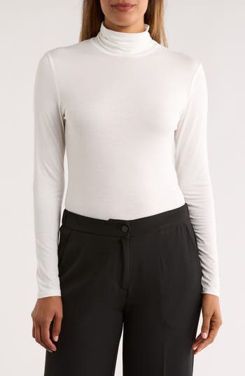 Nordstrom Rack Long Sleeve Turtleneck Top In White