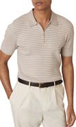 Reiss Fallow Stripe Rib Quarter Zip Polo