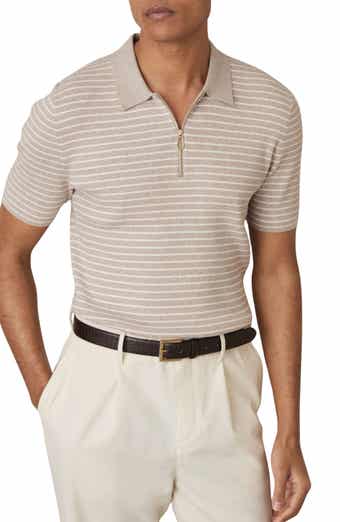 Reiss Fallow Stripe Rib Quarter Zip Polo