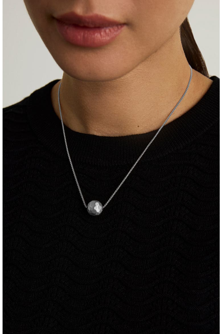 Disco Mini Pendant Necklace, Alternate, color, SILVER