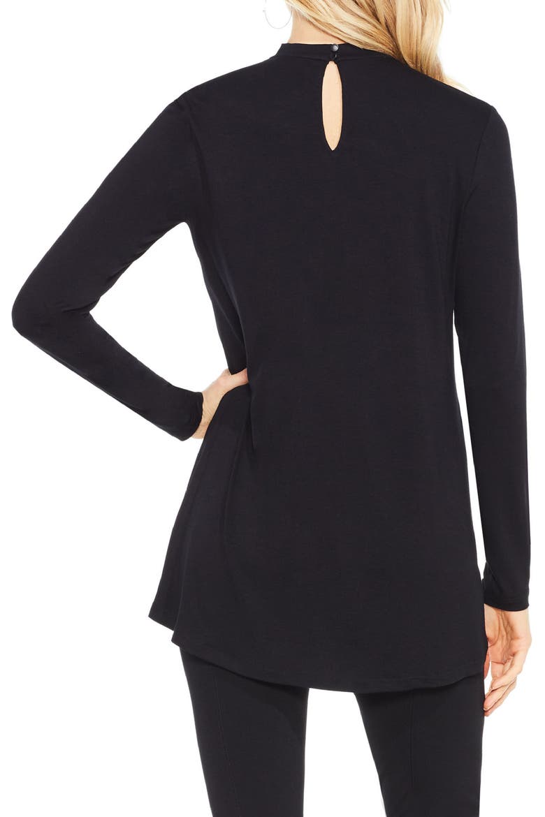 Mock Choker Neck Long-Sleeve Top, Alternate, color, RICH BLACK