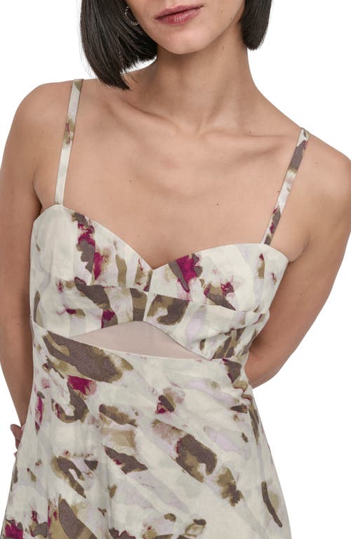 Dkny Linen Blend Sundress In Multi