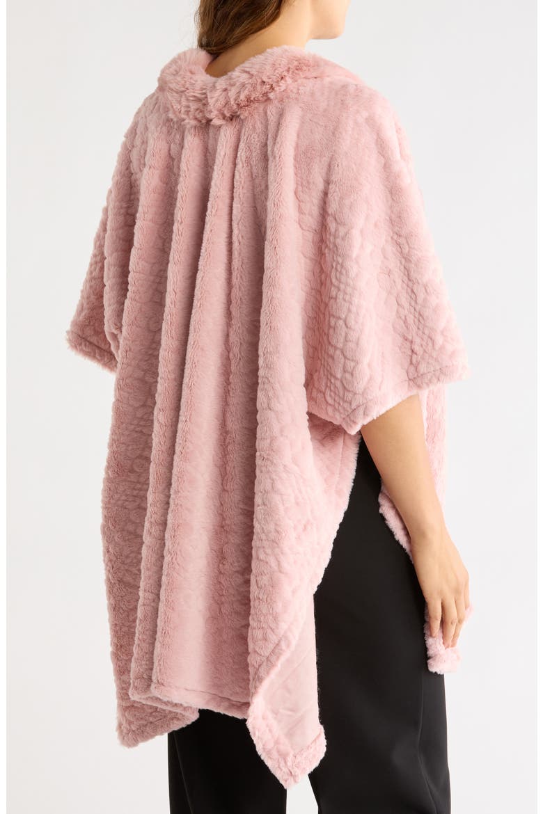 Faux Fur Textured Knit Poncho, Alternate, color, BLUSH