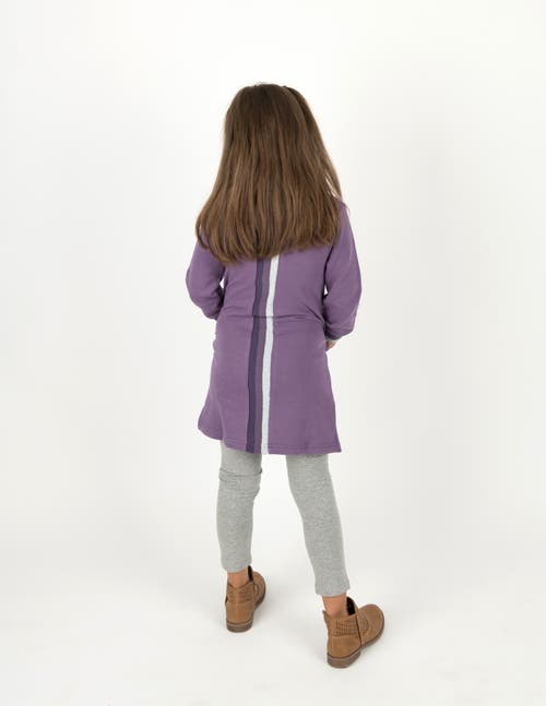 Leveret Girls Sweatshirt Dress With Matching Doll Dress In Purple