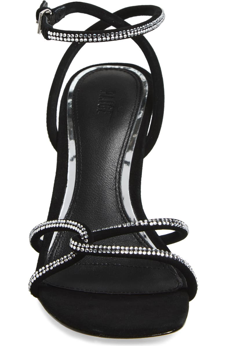 PAIGE Scottie Crystal Embellished Sandal, Alternate, color, Black