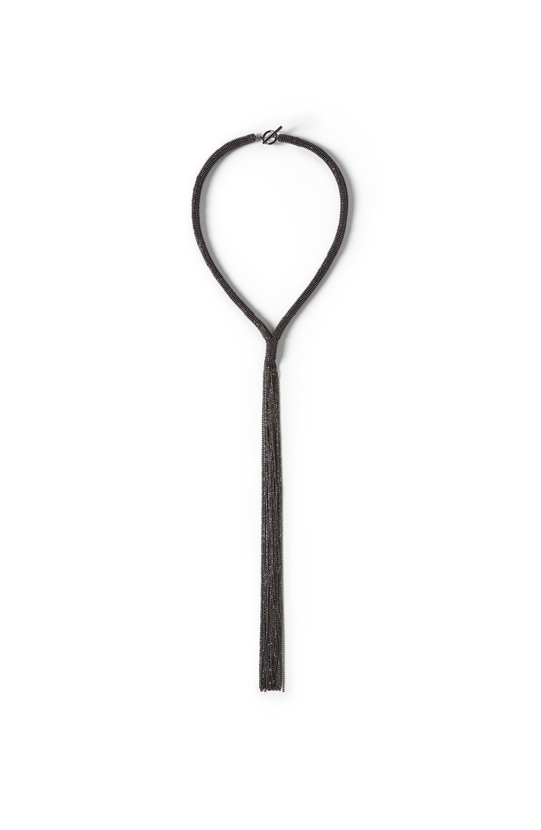 Brunello Cucinelli Monili tie necklace, Main, color, Black