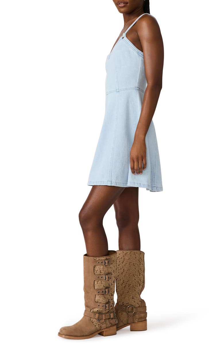 Steve Madden Harley Ruffle Hem Denim Minidress, Alternate, color, Faded Blue