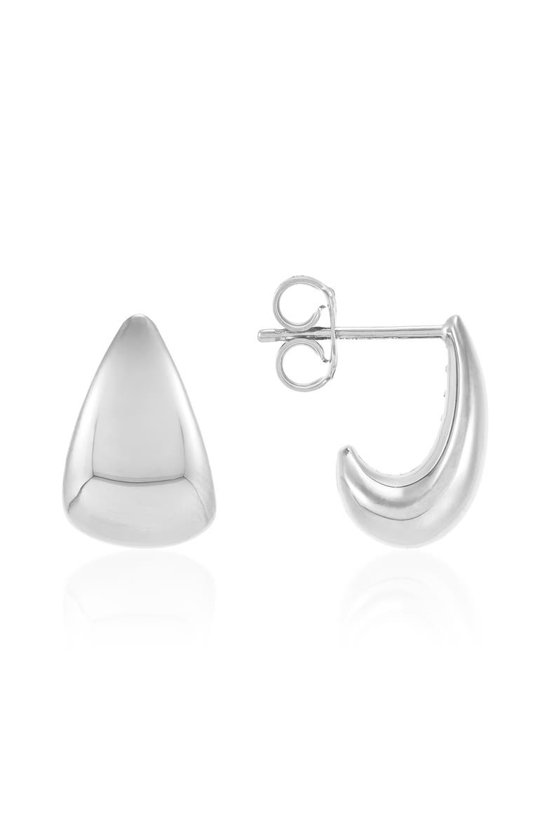 Tapered Hoop Earrings, Alternate, color, WHITE GOLD