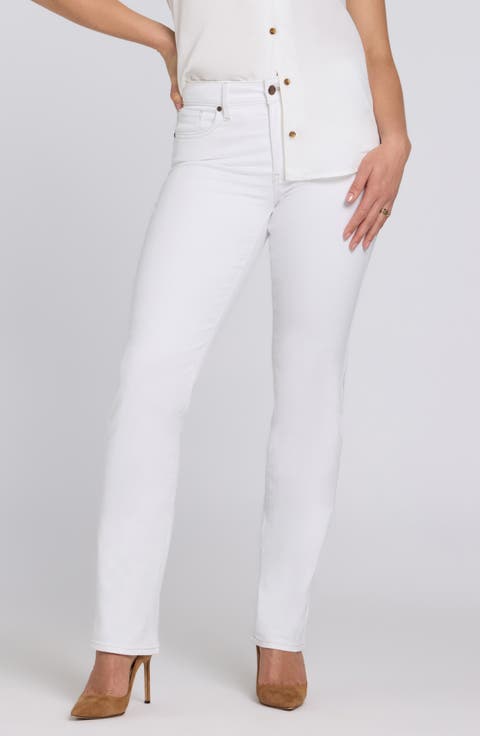 NYDJ Marilyn Straight Leg Jeans (Optic White)
