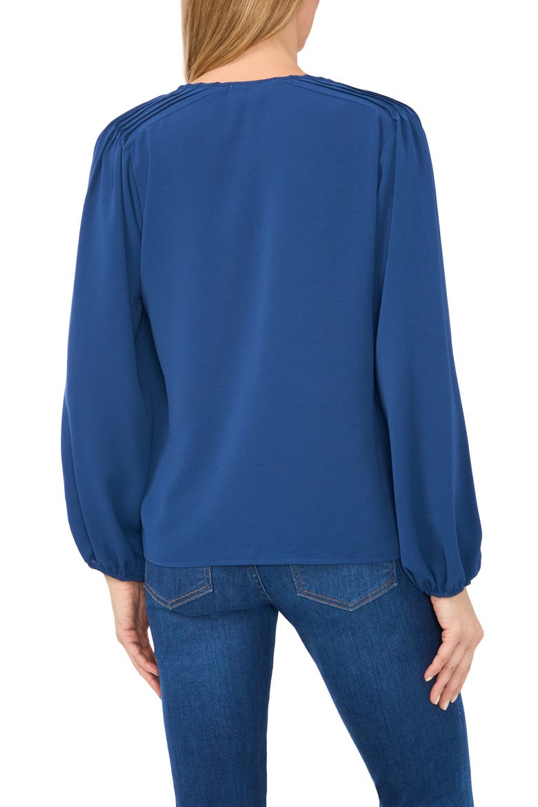 Circle Trim Pintuck Top, Alternate, color, NIGHT HORIZON