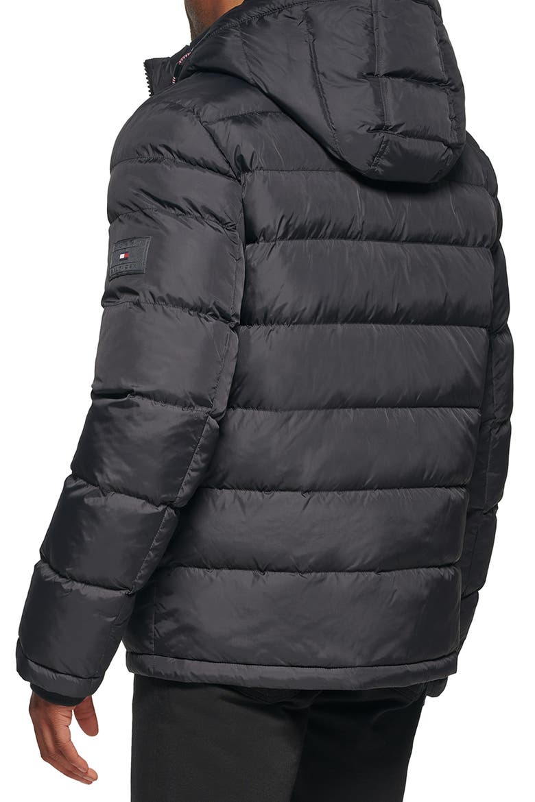 Classic Nylon Puffer Jacket, Alternate, color, BLACK