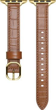 Posh Tech Carmen Skinny Croc Embossed Leather Apple Watch® Watchband