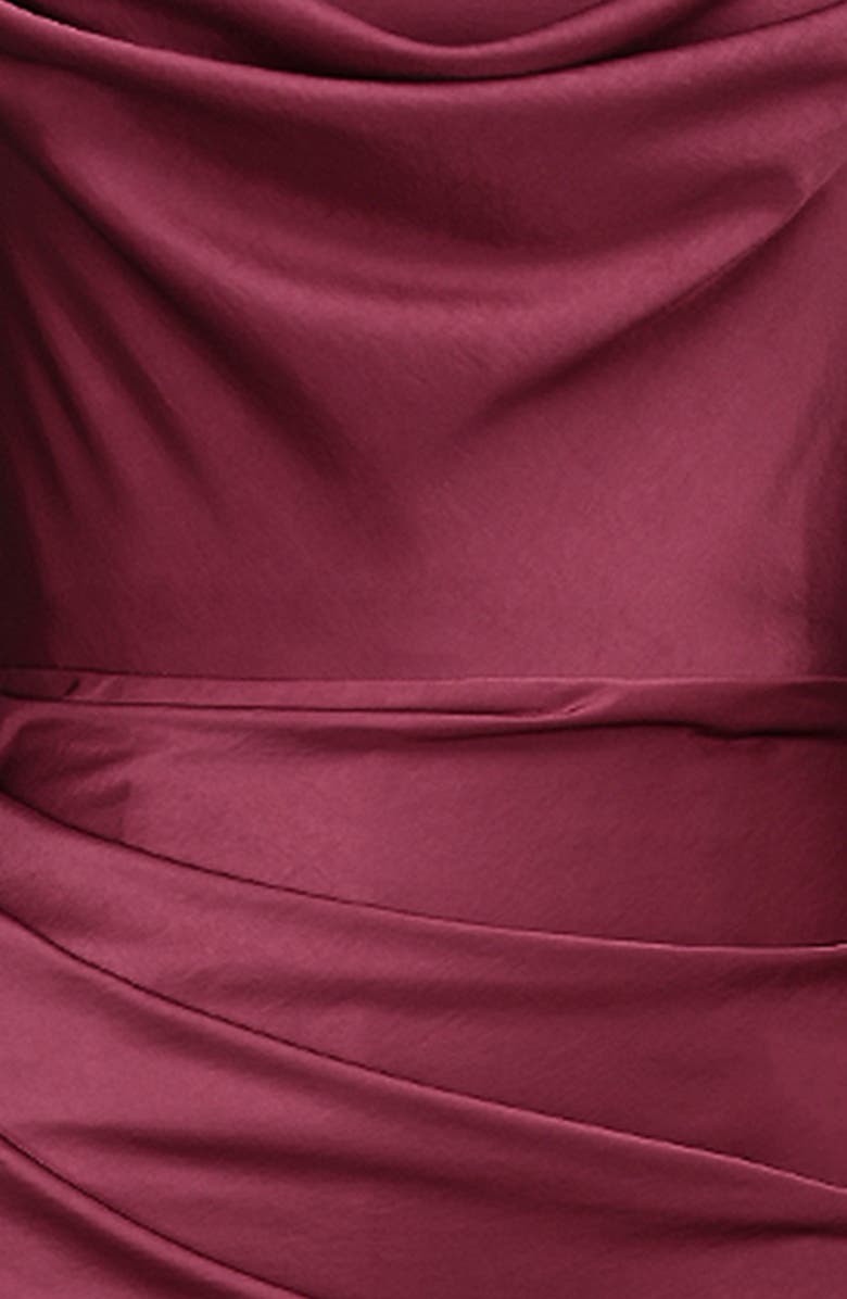 HOUSE OF CB Santana Strapless Draped Satin Corset Cocktail Dress, Alternate, color, Rhubarb