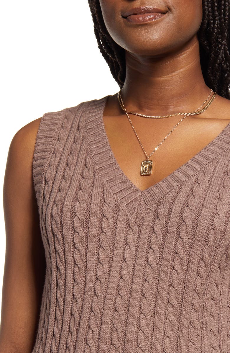 BP. Cable Knit Sweater Vest, Alternate, color,