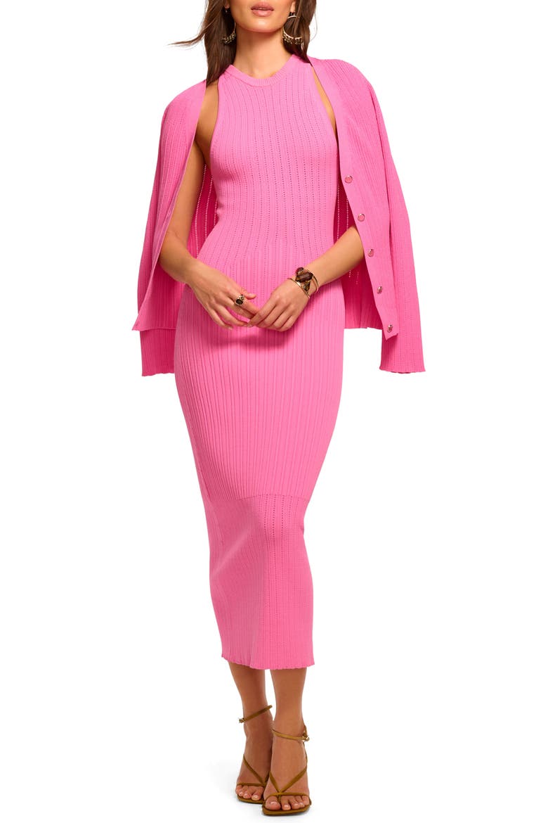 Marienne Stitch Sleeveless Maxi Sweater Dress, Alternate, color, PINK GARNET