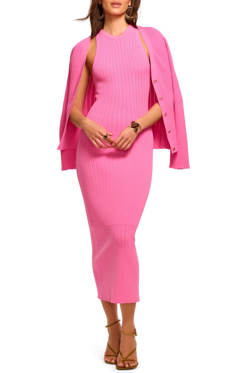 Ramy Brook Marienne Stitch Sleeveless Maxi Sweater Dress, Alternate, color, Pink Garnet