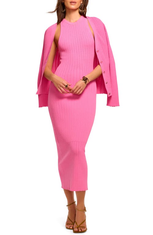 Ramy Brook Marienne Stitch Sleeveless Maxi Sweater Dress In Pink