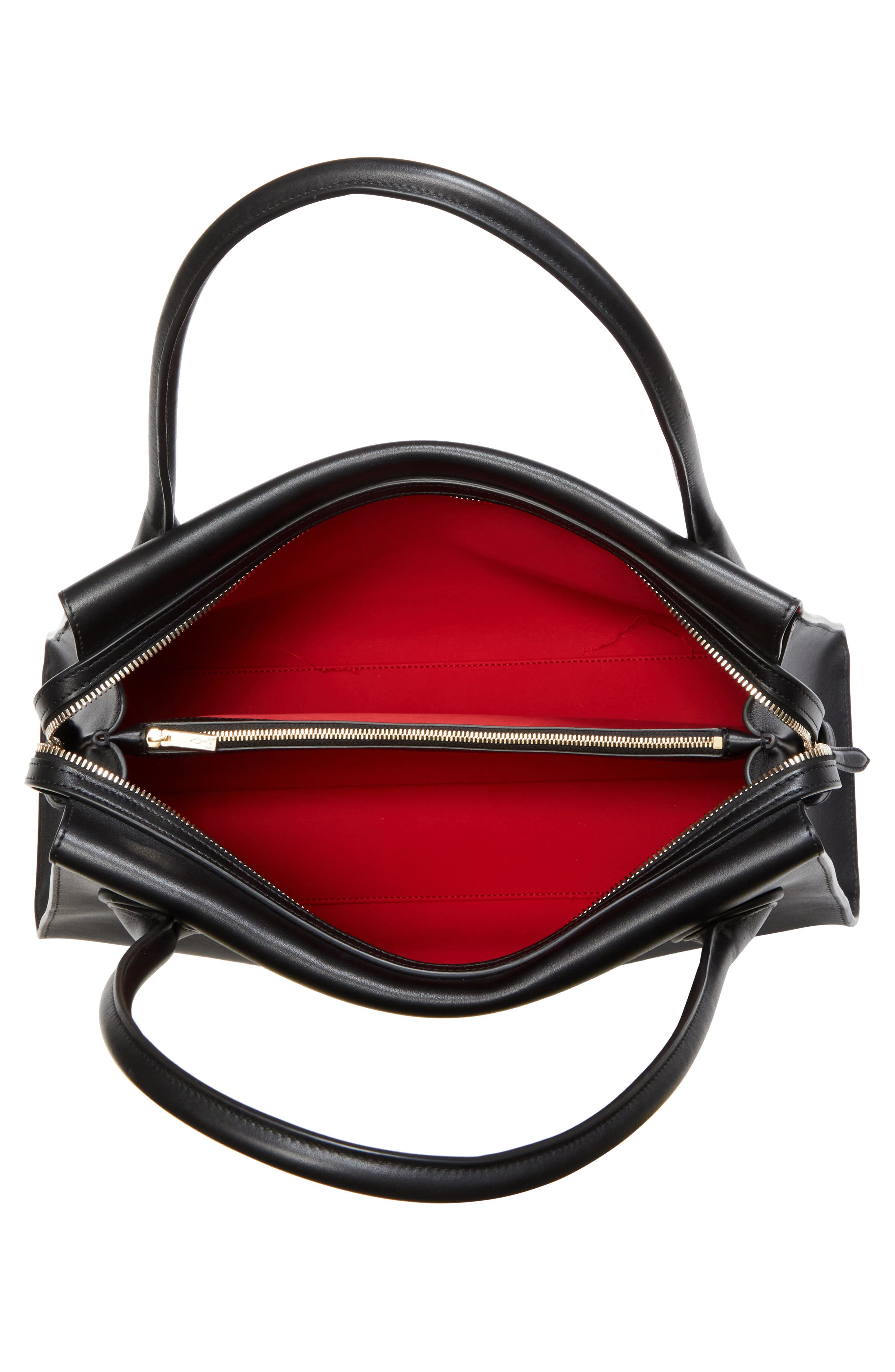 Christian Louboutin Medium Baguette Leather Shoulder Bag, Alternate, color, Black