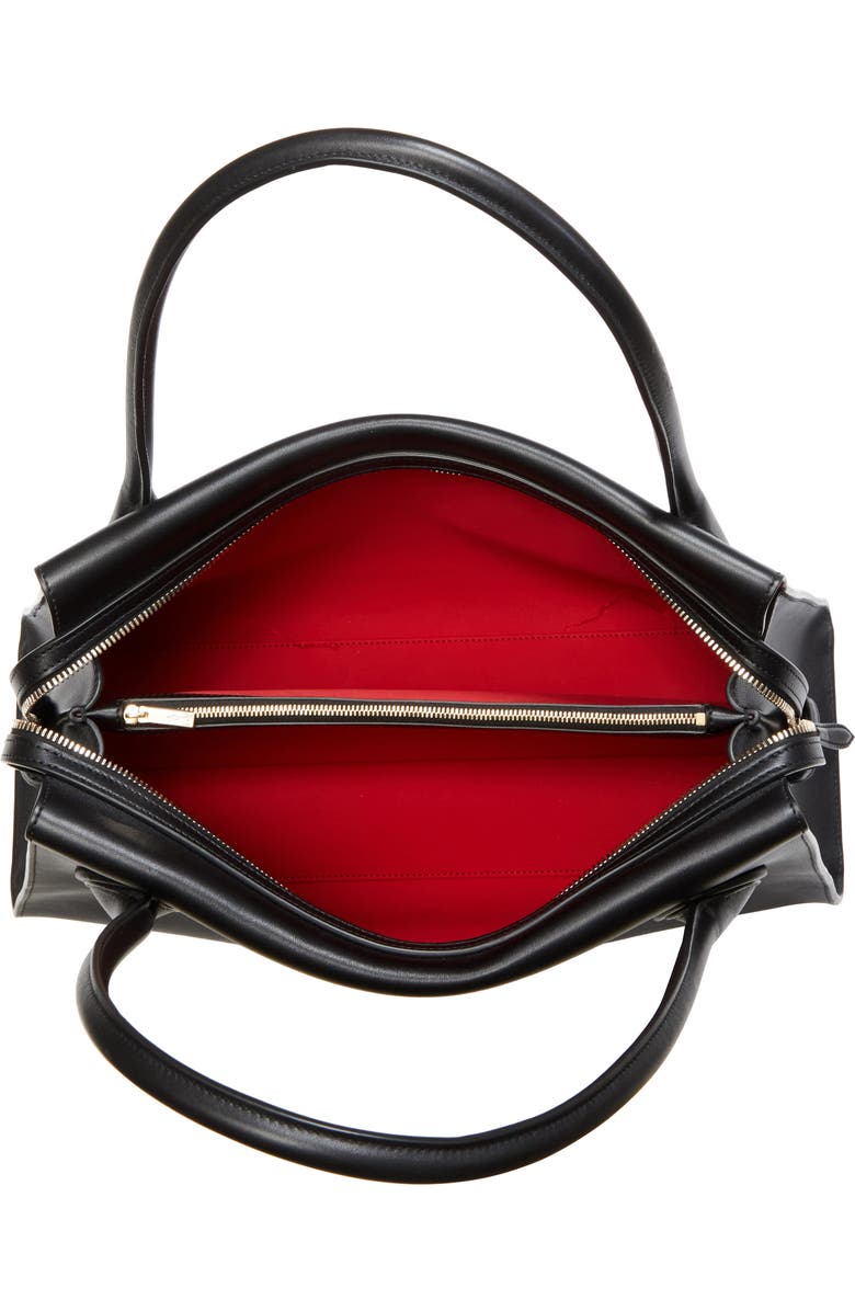 Christian Louboutin Medium Baguette Leather Shoulder Bag, Alternate, color, Black