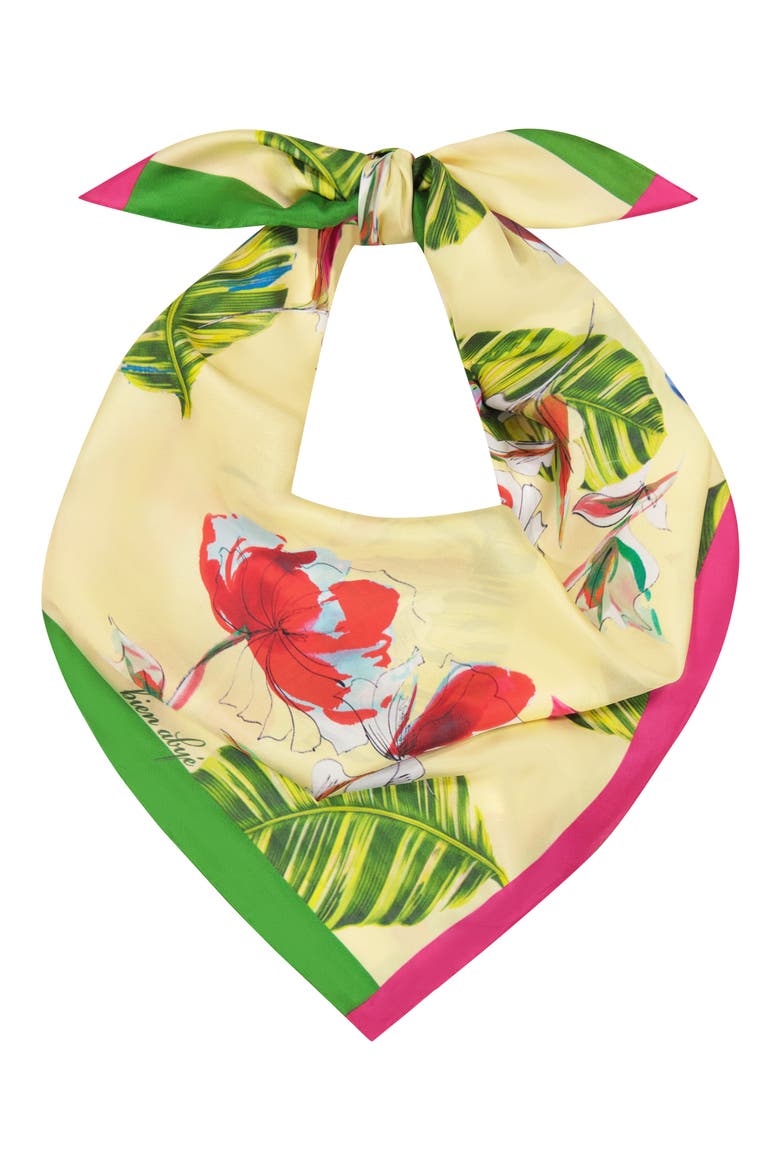 Garden View Silk Scarf, Main, color, YELLOW MULTI