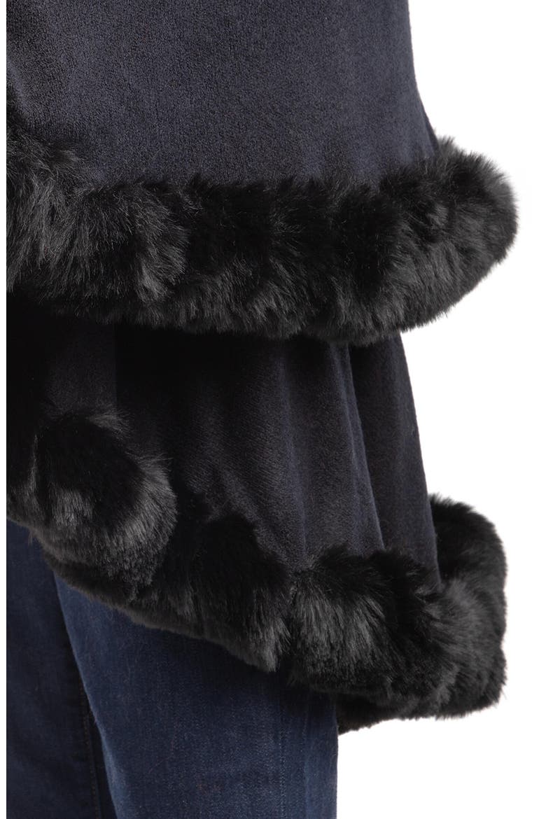 Tiered Faux Fur Cardigan, Alternate, color, BLACK