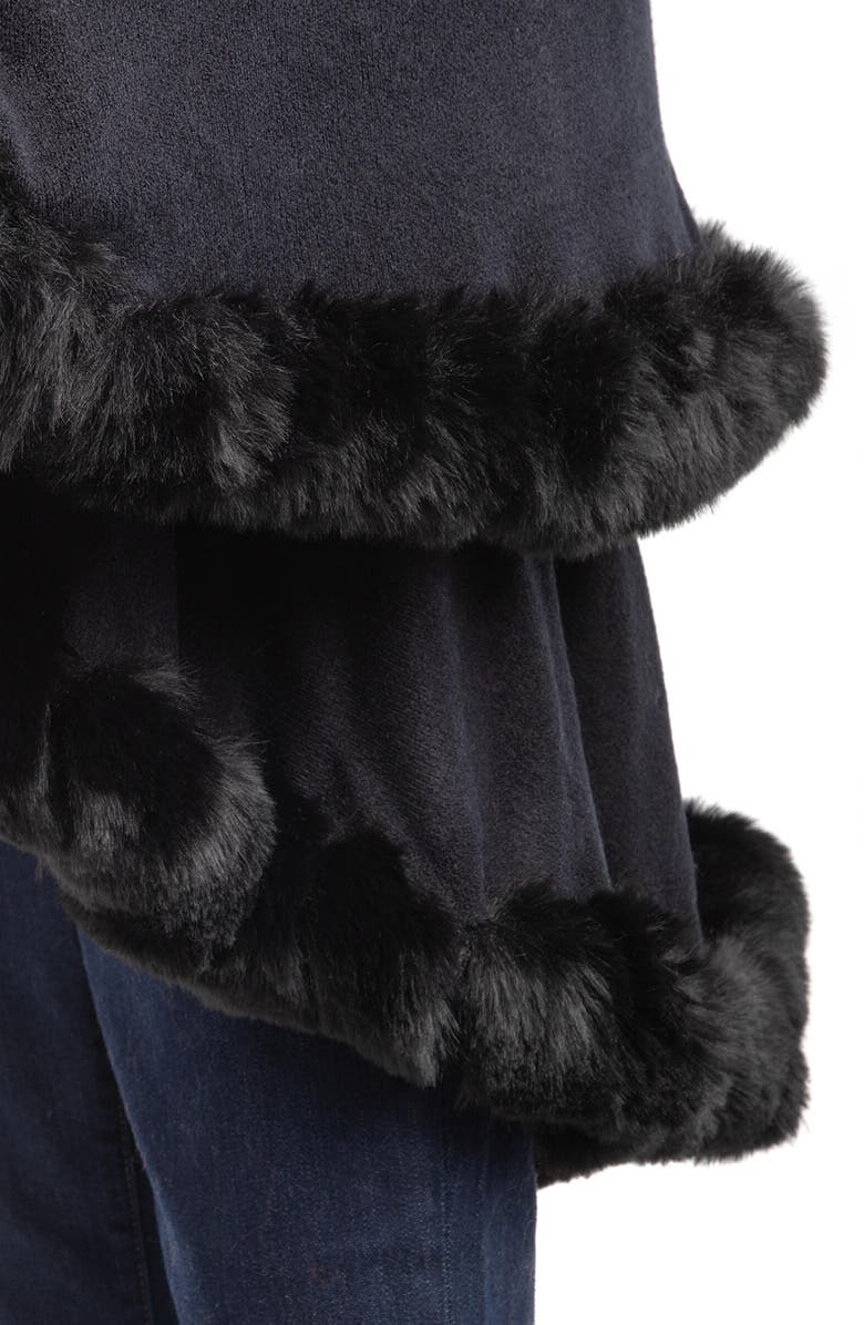 SAACHI Tiered Faux Fur Cardigan, Alternate, color, Black